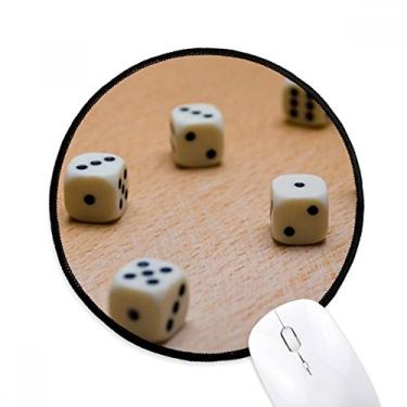 Imagem de DIYthinker Mouse pad de madeira para jogos de azar com foto para mesa de escritório tapete redondo para computador