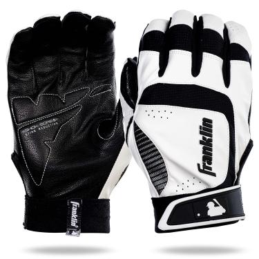 Imagem de Franklin Sports MLB Shok-Sorb Neo Batting Luvas (par), White/Black/Gray, Adult X-Large