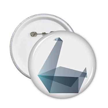 Imagem de Broche de origami abstrato de ganso geométrico com formato de broches e botões, decoração de 5 peças