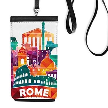 Imagem de Itália Roma Paisagem Alfândega Telefone Carteira Pendurada Bolso Preto