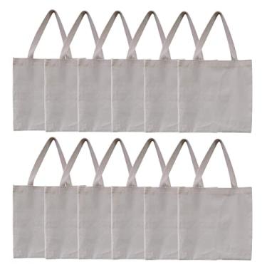 Imagem de 12 Sacolas Ecológicas - Algodão Cru (Ecobag) 35x45cm Alça Translaçado 70cm (largura X Altura)