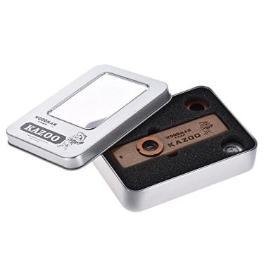 Imagem de Andoer Instrumento musical Kazoo de madeira Ukulele Guitar Partner Harmônica de madeira com caixa de metal para amante de música