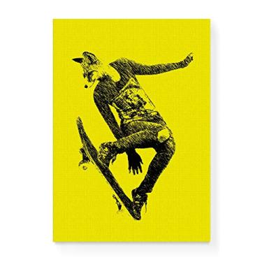 Imagem de Arte Maníacos Quadro Decorativo em Tela Canvas Raposa Skate - 23x16,25cm