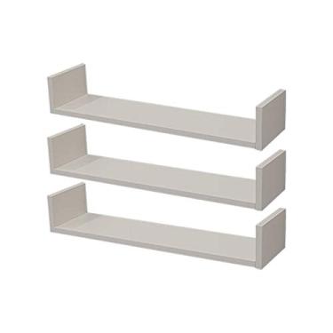 Imagem de Kit 3 Prateleiras U 70 x 20cm Branca Suporte Invisível