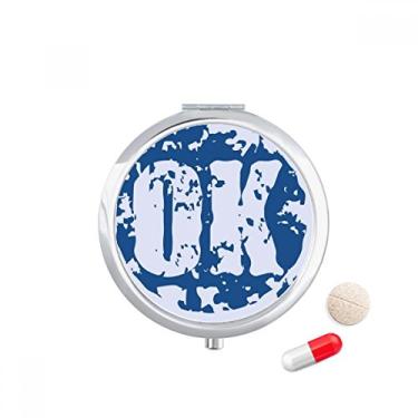Imagem de OK Design Caixa de comprimidos com estampa de ilustração redonda, caixa de armazenamento de medicamentos, dispensador de recipiente