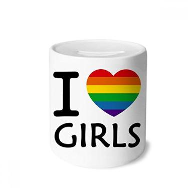 Imagem de DIYthinker Porta-moedas Transgênero Bisexuals Heart LGBT caixa de cerâmica para presente de cofrinho