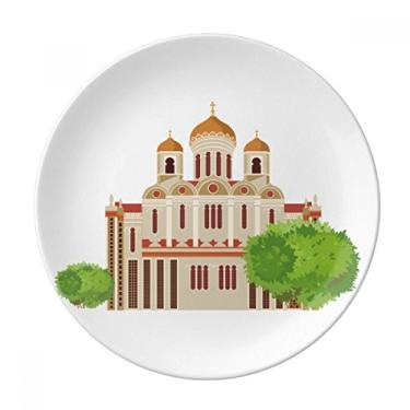 Imagem de Placa de ilustração com símbolo nacional da Rússia em porcelana decorativa Salver louças de jantar