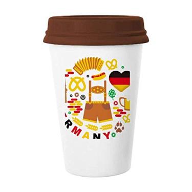 Imagem de Caneca de cerâmica com a bandeira da alfândega da Alemanha Caneca de café para beber vidro de cerâmica