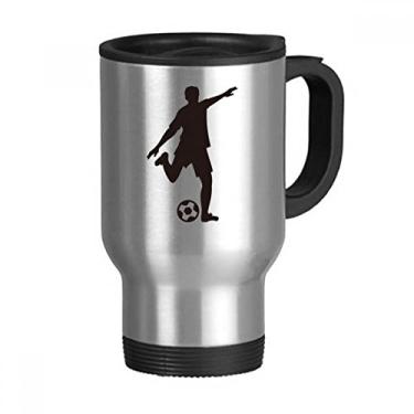 Imagem de Contorno de futebol americano, caneca de viagem esportiva, tampa flip, copo de carro de aço inoxidável