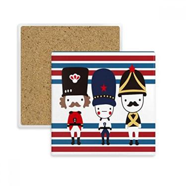 Imagem de Tapete de porta-copos quadrado com bandeira de marco colorido do Reino Unido e suporte de subplaca para caneca