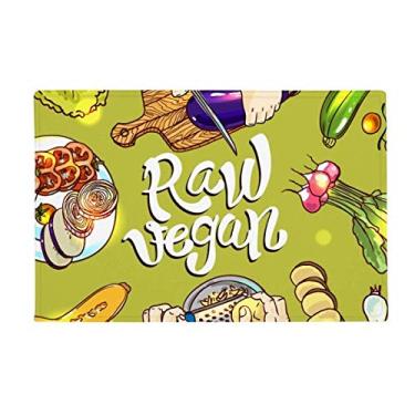 Imagem de DIYthinker Raw Vegan Vegetables Batata Tomate Tapete antiderrapante para porta de banheiro