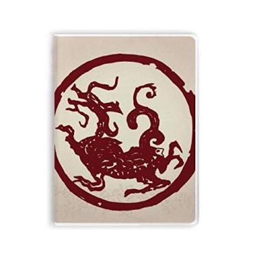 Imagem de Caderno de desenho de dragão chinês com desenho de animal e capa macia para diário