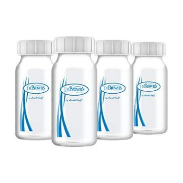 Imagem de Dr. Brown's Garrafas de coleta de leite materno com tampas de armazenamento, compatível com bombas de leite, colete, armazene e mantenha o leite fresco, sem BPA – pacote com 4