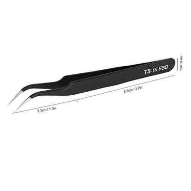 Imagem de Pinças de cílios, ferramenta de extensão de cílios, design ergonômico de aço inoxidável para salão de beleza feminina para maquiagem (TS-11-Pinças retas)