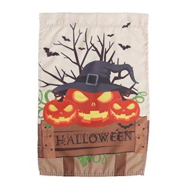 Imagem de Feliz Halloween Jardim Bandeira Bandeiras De Halloween Decoração Mastro De Bandeira De Serapilheira De Halloween Bandeiras De Jarda Do Dia Das Bruxas Dupla Face Bandeira Dupla
