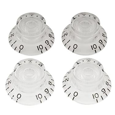 Imagem de Musiclily Pro Canhoto Tamanho Métrico 18 Splines Knobs Guitarra Top Hat para Estilo Les Paul, Transparente (4 Peças)