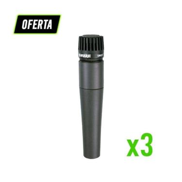 Imagem de Kit 3 Microfones Instrumento Profissional Shure SM57-LC