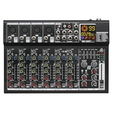 Imagem de SOMLIMI original Profissional 6/8 Canais Mixer de Áudio 99 DSP Efeitos DJ Mixing Console Bluetooth USB 48V Sound Mixer Stage Concert (MR80)