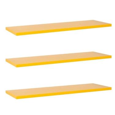 Imagem de Kit Com 3 Prateleiras 40 X 15cm Suporte Invisivel Cor Amarelo
