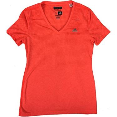Imagem de Adidas Camiseta feminina Climacool Active (pequena, vermelho solar/prata mesclada)