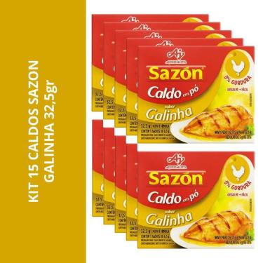 Imagem de Kit 15 Caldos Sazon Galinha 32,5Gr