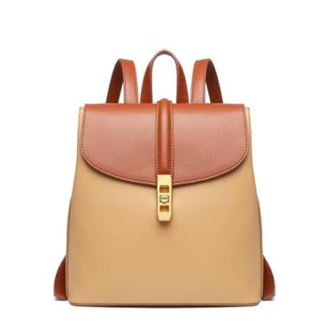 Imagem de Mochila bolsa de ombro para mulheres em couro PU Bolsas femininas anti-roubo Satchel com múltiplos bolsos para viagens trabalho festa (B)