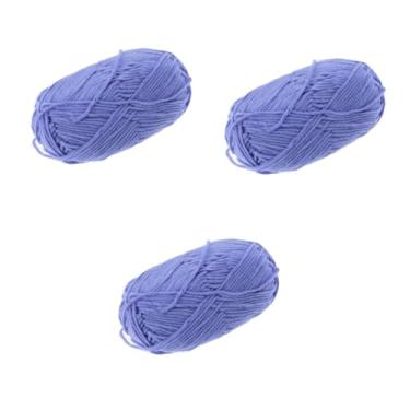 Imagem de SHINEOFI 3 Pecas Kit De Crochê Fio Rosa Tricô e Crochê Fio De Tricô Fio Para Crochê Folga Projetos De Crochê Fio De Algodão Para Fio Roxo Leite De Algodão Bebê Bola De Algodão