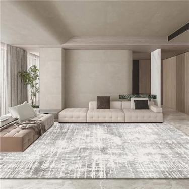Imagem de Tapetes cinza de grande área para decoração de sala de estar, tapetes laváveis para decoração de casa e quarto, tapete de salão, c, 300x400cm