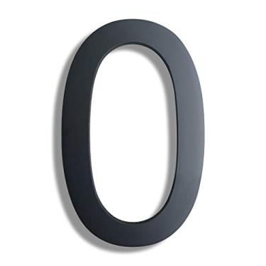 Imagem de Números de casa modernos de 20 cm – Número de endereço residencial flutuante de aço inoxidável, fácil de instalar, acabamento preto, Number 0