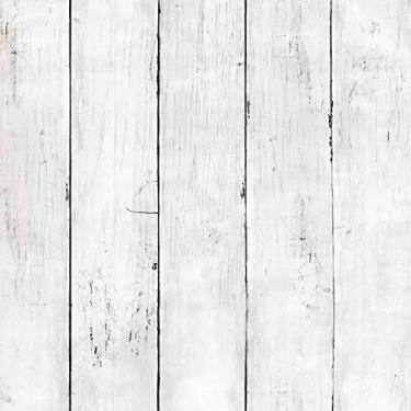 Imagem de MulYeeh Papel de parede de 47,7 cm x 1200 cm, papel de parede para descascar e colar, tábua de madeira, papel de parede sintético, removível, autoadesivo, vintage, pré-colado, decorativo,
