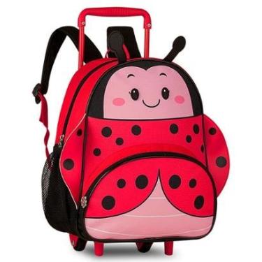 Imagem de Mochila Infantil Borboleta Joaninha Creche Tam P Rodinhas-Feminino