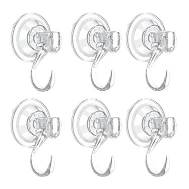 Imagem de Pacote com 6 guirlandas de ventosas, guirlanda grande transparente reutilizável gancho resistente, 10 kg, porta de vidro forte, removível, porta de vidro, guirlanda, suporte para uso para decorações de Halloween de Natal