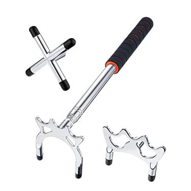 Imagem de Scott Edward Bastão de bilhar retrátil com 3 peças de cabeça de ponte removível, material de aço inoxidável, acessório de bilhar para mesa de bilhar