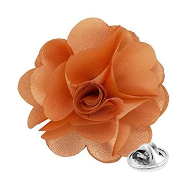 Imagem de Vittorio Vico Broche de lapela de flor de cor sólida formal masculino premium - Boutonniere para homens, broche, 2.5" (6.36CM), Poliéster, Não aplicável