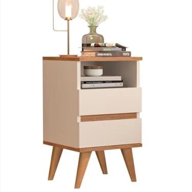 Imagem de Mesa De Cabeceira Pop cor Off White/freijó