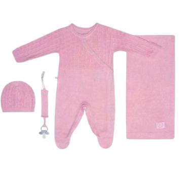 Imagem de Saída maternidade tricô menino e menina 4 peças - bebê