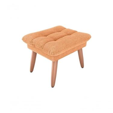 Imagem de Puff Premium Descando Decorativo Sala Nantes Boucle Mostarda