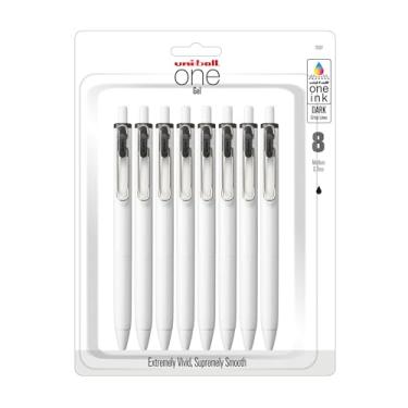 Imagem de Uniball One Retractable & Refillable Gel Pen, 0.7mm Medium Tip, Black Ink, 8 Pens