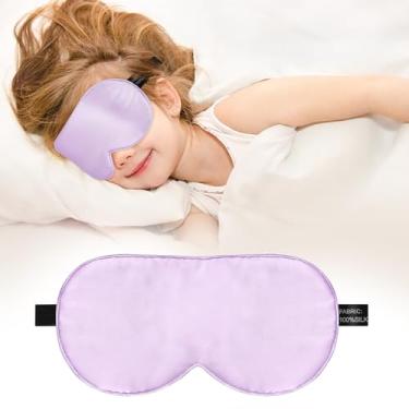 Imagem de Máscara de dormir infantil, máscara de olho 100% de seda pura natural real com alça ajustável, máscara de olhos para crianças vendadas para dormir, sombra para meninos, meninas e adultos, conforto sem