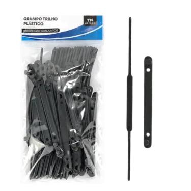 Imagem de TN Office - GRAMPO TRILHO PLASTICO COM 50 JOGOS PRETO - TN OFFICE