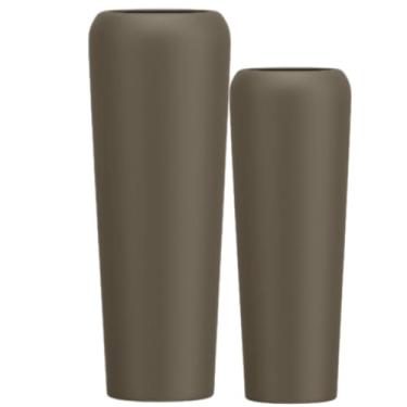 Imagem de Jogo Vasos Vietnamita 80cm E 65cm Fibra De Vidro Auto Brilho (Bronze Fosco)