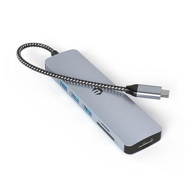 Imagem de SUTOUG Estação de ancoragem USB C 6 em 1, com adaptador HDMI 4K, portas USB 3.0/2.0, leitor de cartão SD/TF, estação de ancoragem com adaptador multiporta tipo C para monitor duplo para Surface Pro