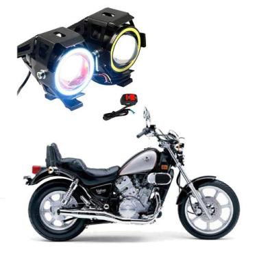 Imagem de Par Farol de Milha Angel Eye U7 Moto Kawasaki Vulcan 750CC 1991 1992 1