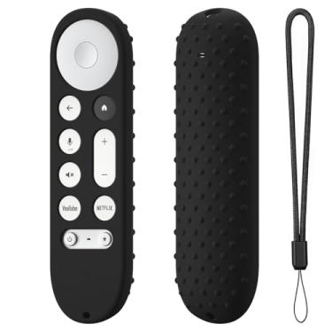 Imagem de Capa de silicone para Google TV Streamer 4K Google GY3LE TV (4K) Voice Remote 2024 Capa de silicone antiderrapante (preto)