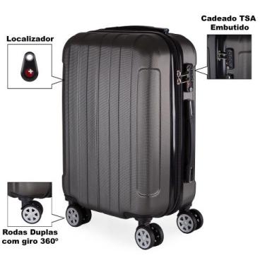 Imagem de Mala Viagem Swisstop M em ABS - Com Localizador Bluetooth, Grafite