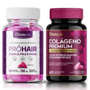 Imagem de Combo Colágeno Premium + ProHair DailyLife Cápsulas Softgel/60 Comprim
