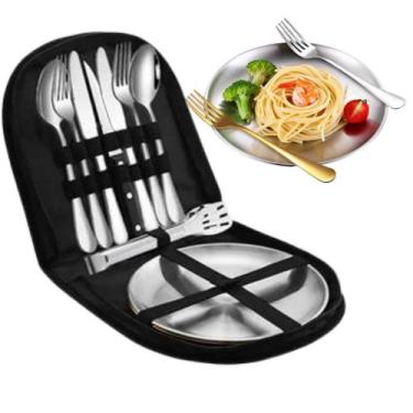 Imagem de Conjunto De Talher Aço Inox 10 Peças Prata Dourado + Estojo - bbless, 