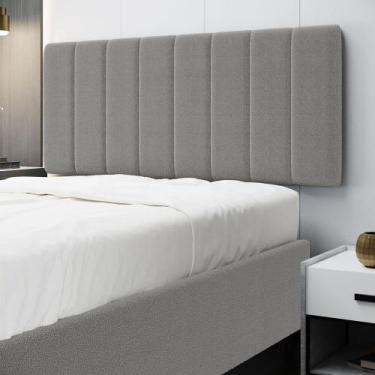 Imagem de Painel Nashira 140 Bouclê Aradecor, Cinza, CASAL PADRãO