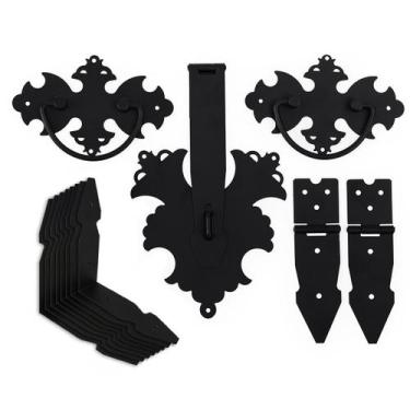 Imagem de Kit Baú 8 Cantoneira 2 Dobradiças 2 Alças 1 Tranca Cancun - Telis Ferr