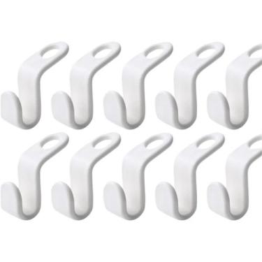 Imagem de Kit 10 Gancho Extensor De Cabide De Roupas Conector Branco - AllinaBox